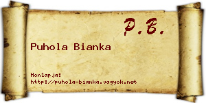 Puhola Bianka névjegykártya